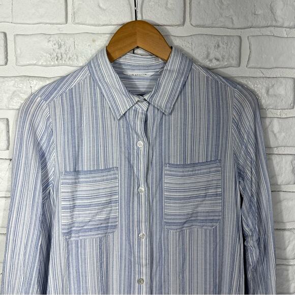 Athleta Striped Long Sleeve Button Down Top Size XS - Picture 6 of 8